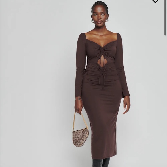 Reformation Colton Knit Dress Mole - Size XS - Picture 1 of 3